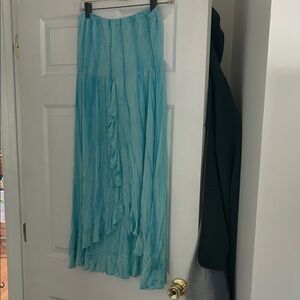 Raviya Aqua Tiered Dress with Ruffle Panel